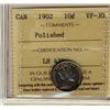 Image 1 : 1902 10¢ ICCS VF30 Polished