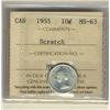 Image 1 : 1955 10¢ ICCS MS63 Scratch