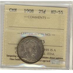1908 25¢ ICCS AU55
