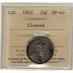 1910 25¢ ICCS EF40 Cleaned