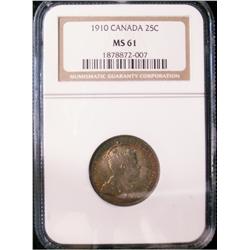 1910 25¢ NGC MS61.