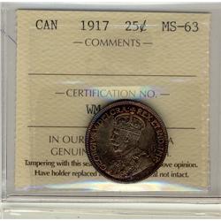 1917 25¢ ICCS MS63