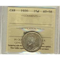 1920 25¢ ICCS AU58
