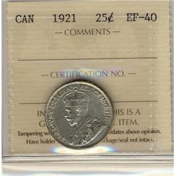 1921 25¢ ICCS EF40