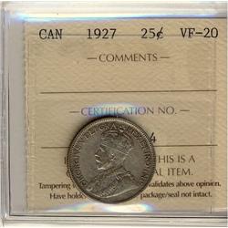 1927 25¢ ICCS VF20
