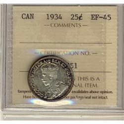 1934 25¢ ICCS EF45