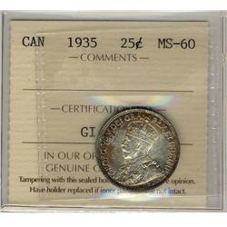 1935 25¢ ICCS MS60