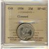 Image 1 : 1936 25¢ ICCS EF40 Cleaned