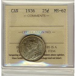 1936 25¢ ICCS MS62
