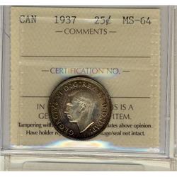 1937 25¢ ICCS MS64