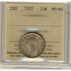 1937 25¢ ICCS MS65