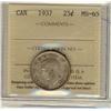 Image 1 : 1937 25¢ ICCS MS65
