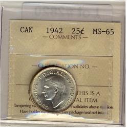 1942 25¢ ICCS MS65