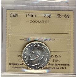 1945 25¢ ICCS MS64
