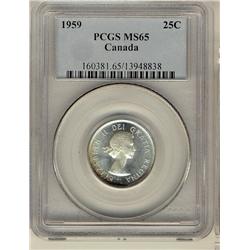 1959 25¢ PCGS MS65.  Very little tones.