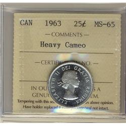 1963 25¢ ICCS MS65 Heavy Cameo