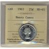 Image 1 : 1963 25¢ ICCS MS65 Heavy Cameo