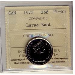 1973 25¢ Large Bust ICCS PL65.