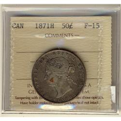1871H 50¢ ICCS F15