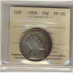 1908 50¢ ICCS VF20.
