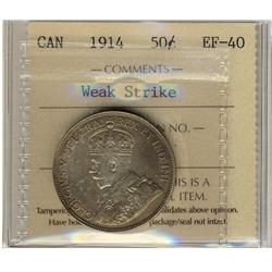 1914 50¢ ICCS EF40