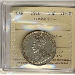 1916 50¢ ICCS VF30