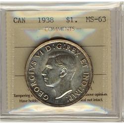1938 $1 ICCS MS63