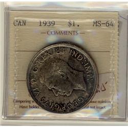 1939 $1 ICCS MS64