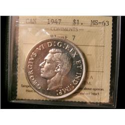 1947 $1 BL7 ICCS MS63.