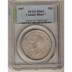 1947 $1 Blt 7 PCGS MS63.