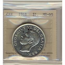 1948 $1 ICCS MS60 