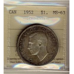 1952 $1 WL ICCS MS63