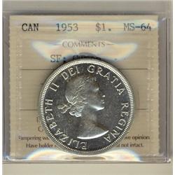 1953 $1 SF ICCS MS64 Cameo