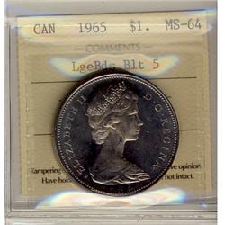 1965 $1 LgeBds Blt 5 ICCS MS64