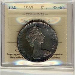 1965 $1 LgeBds Blt 5 ICCS MS65