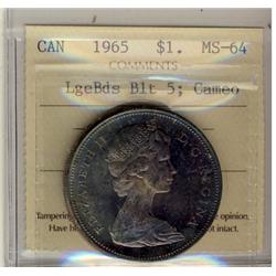 1965 $1 LgeBds Blt 5; ICCS MS64 Cameo