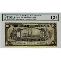 The Royal Bank of Canada 1913 $10 2199642, CH-630-12-08. PMG F12, comment Trimmed.