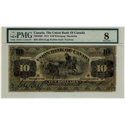 The Union Bank of Canada, 1912 $10 #333115, CH-730-16-06, PMG VG8