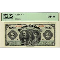 1911 $1  DC-18d /012959P, PCGS UNC64PPQ.  Lovely example with great colours. Vibrant and crisp.