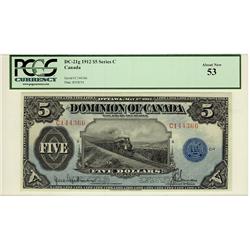 1912 $5 DC-21g #C144366 PCGS AU53, looks choice.