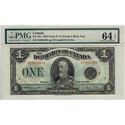 1923 $1 DC-25n D2863304 PMG UNC64 EPQ.  Vibrant colours with great embossing.
