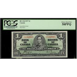 1937 $1 BC-21d #H/N1243665 PCGS AU58PPQ
