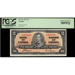 1937 $2 BC-22c #L/R3454100 PCGS AU58PPQ