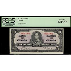 1937 $10 BC-24c #A/T3017972 PCGS UNC63PPQ