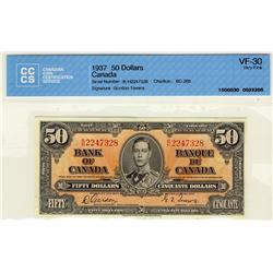 1937 $50 BC-26b #B/H2247328 CCCS VF30