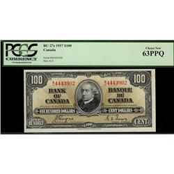1937 $100 BC-27c #B/J4443902 PCGS UNC63PPQ