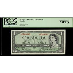 1954 $1 BC-29b #L/A6769318 PCGS AU58PPQ
