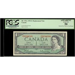 1954 $1 BC-37bA *D/O PCGS apparent AU50