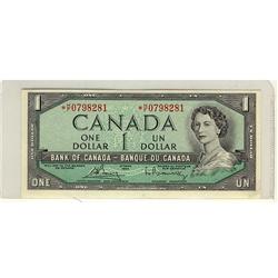 1954 $1 BC-37cA #*HF0798281.  Scarcer prefix replacement issue.  Lightly pressed EF to AU.