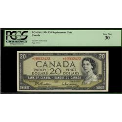 1954 $20 BC-41bA A/E PCGS VF30